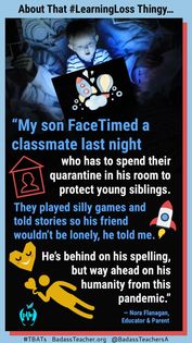 AlabamaBATs (@alabamabats) on Twitter photo He is playing silly games & telling stories via video chat with his quarantined friend so his friend won't get lonely. He might be academically behind because of Covid, but is way ahead on his humanity. #TBATs #LearningLoss <a href="/GeorgiaBATs2/">@GeorgiaBATs</a> <a href="/ArkansasBATsA/">ArkansasBATs</a> <a href="/MississippiBAT/">Mississippi BATs</a> He is playing silly games & telling stories via video chat with his quarantined friend so his friend won't get lonely. He might be academically behind because of Covid, but is way ahead on his humanity. #TBATs #LearningLoss <a href="/GeorgiaBATs2/">@GeorgiaBATs</a> <a href="/ArkansasBATsA/">ArkansasBATs</a> <a href="/MississippiBAT/">Mississippi BATs</a>