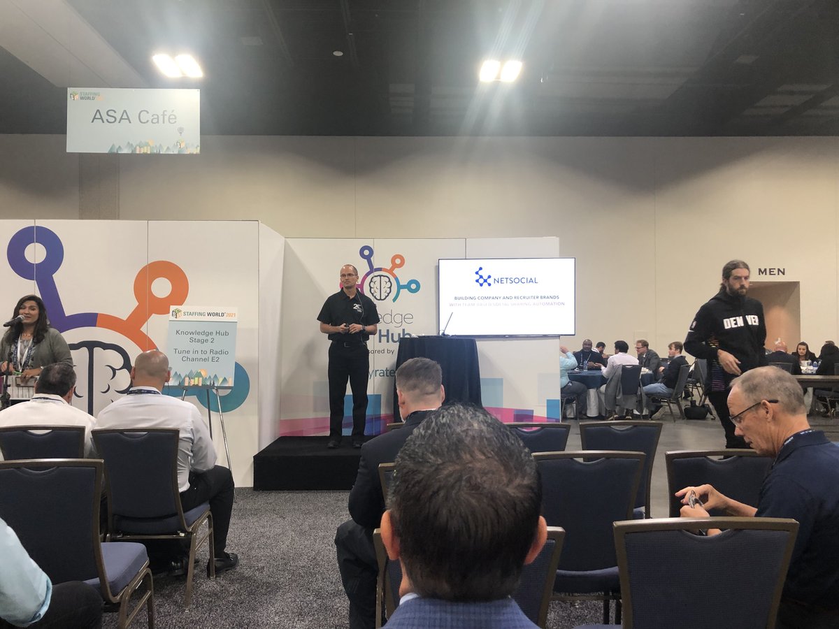 MackenzieHMG's tweet photo. Today at Staffing World, Our Co-CEO David Searns gave a Tech Talk on NetSocial, our low-cost, high-impact software that streamlines and automates content sharing for staffing teams to maximize recruiting, branding and sales efforts. https://t.co/Y3qqzoYMZg
