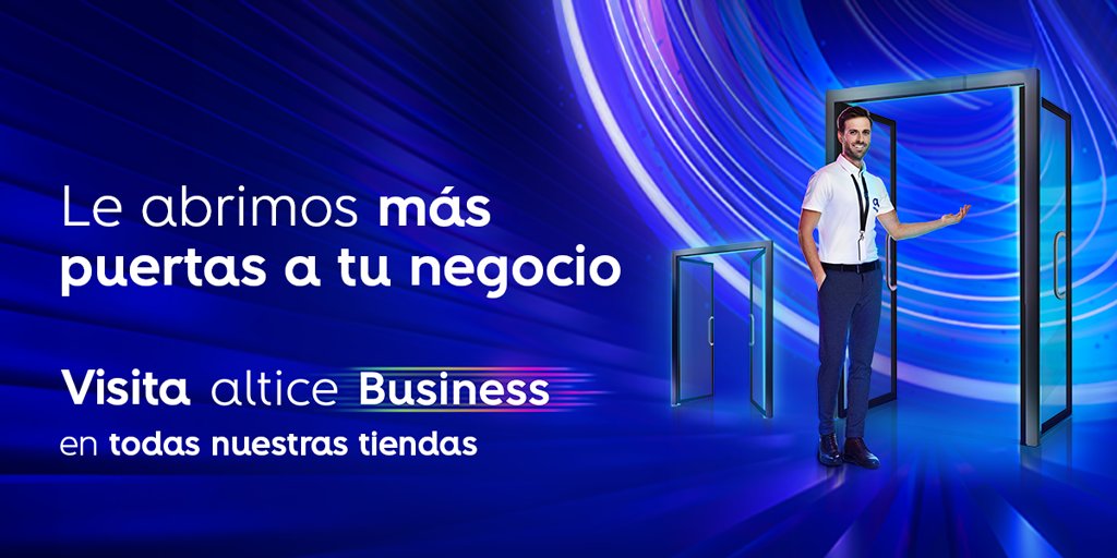 altice_do's tweet photo. Nuestros clientes de #alticeBusiness disponen de puntos especializados en todas nuestras tiendas para gestionar sus servicios básicos de #internet, voz #móvil, #internet fijo o #alticeTV. ¡Visítanos! https://t.co/fqzbGFB69O