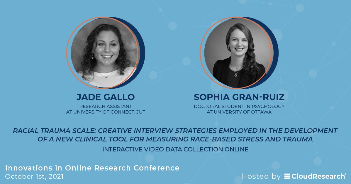 CloudResearch's tweet photo. Many of us have spent more time on video calls than we’d like in the last 18+ months. But have you ever thought about how video calls may contribute to your #OnlineResearch? At the #CRConference, @LorijnSZ, @lucas__keller, @jade_gall0, and @sophia_granruaz... 1/2 https://t.co/nwySqgY6ZN