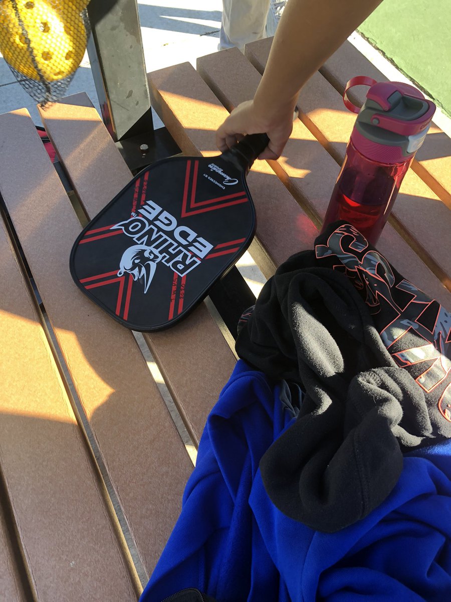 Grade 7 phys. Ed walking field trip to Pinafore pickle ball. <a href="/ryanewaskiw/">Ryan Ewaskiw</a> challenging gr. 7 students to a match.