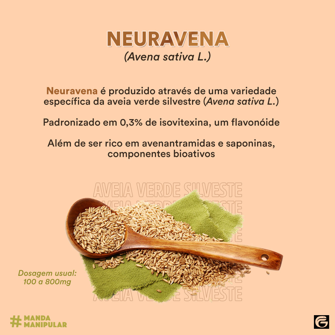 Neuravena, extrato de uma variedade específica de aveia (Avena sativa L.), rico em flavonoides e outros compostos bioativos! Consulte a farmácia de manipulação sua de preferência!

#galena #sercadavezmaisgalena #mandamanipular #farmaciademanipulacao #formulamanipulada