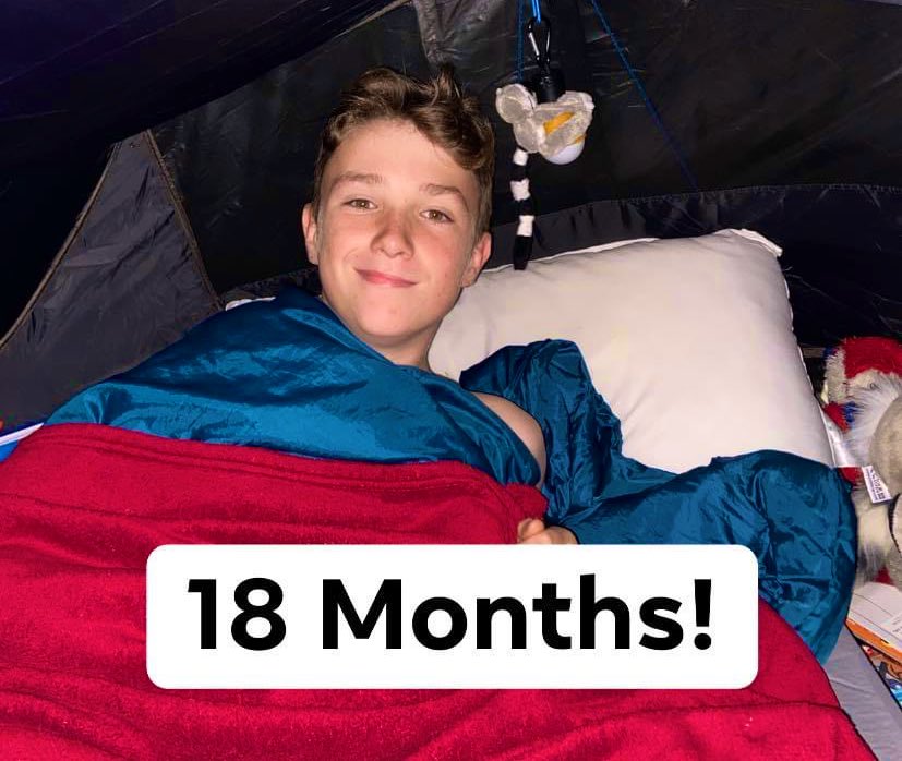TheBoyInTheTent's tweet image. I can’t believe I’ve been camping for 18 months! #fundraising #lovinglife #outdoors