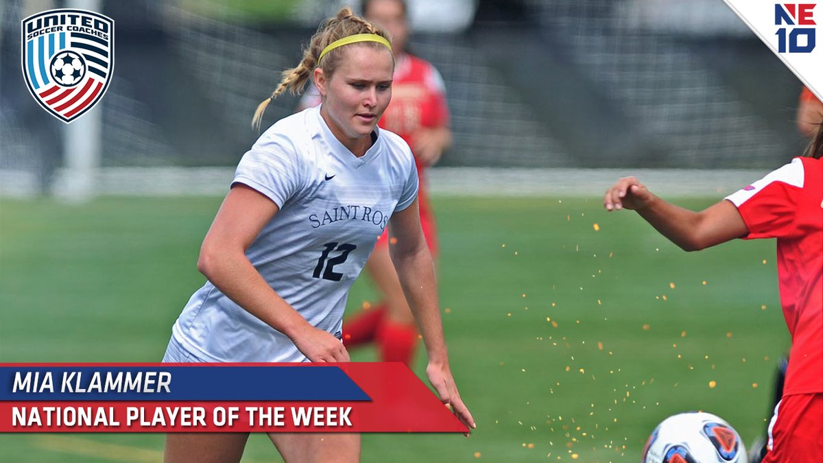 TheNortheast10's tweet photo. KLAMMER-TIME. 

Big honor for @gogoldenknights Mia Klammer, as she has been named @UnitedCoaches Division II Player of the Week! ⚽️

Klammer scored 6⃣ goals in ✌️ games for the Golden Knights last week. 

#NE10EMBRACE #NCAAD2 #D2WSOC https://t.co/WHWJOuEt6E