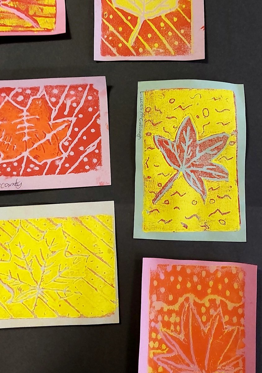 Beautiful Autumn Leaf Polyprints by Junior Art Club 🍂 Well done guys!