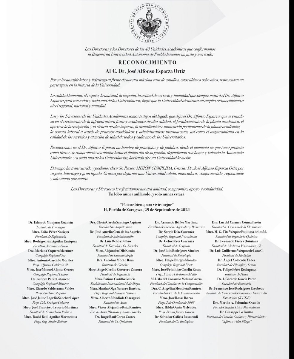 FAC_CULTURA_FIS's tweet photo. Es un honor para nosotros reconocer el gran trabajo de nuestro rector el Dr. @alfonsoesparzao, en estos 8 años de gestión, gracias rector por el gran apoyo a esta Facultad de Cultura Física, mucho éxito en su vida. https://t.co/aNGy0N7Ull
