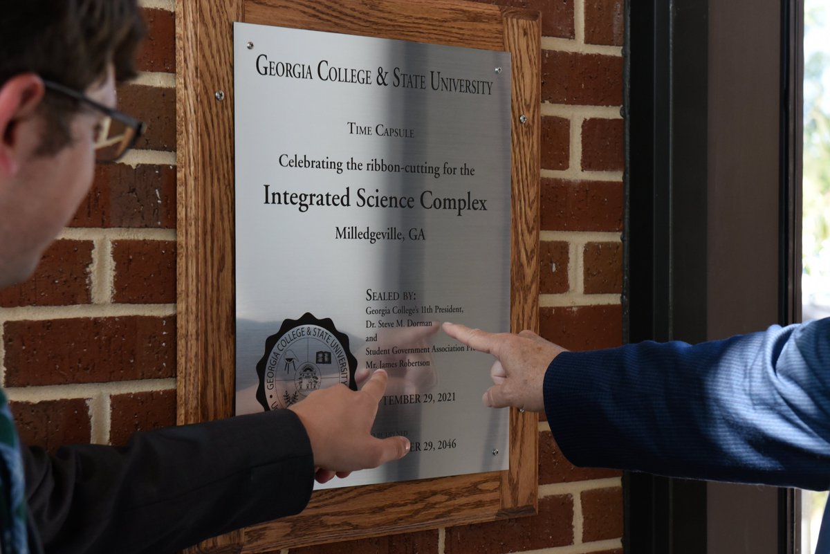 GeorgiaCollege's tweet photo. The Georgia College community gathered today to celebrate the ribbon cutting of the Integrated Science Center while looking ahead to a new and innovative Interpretive Center at Andalusia. The Andalusia Interpretive Center is scheduled to open next summer. https://t.co/rVJzuivshH