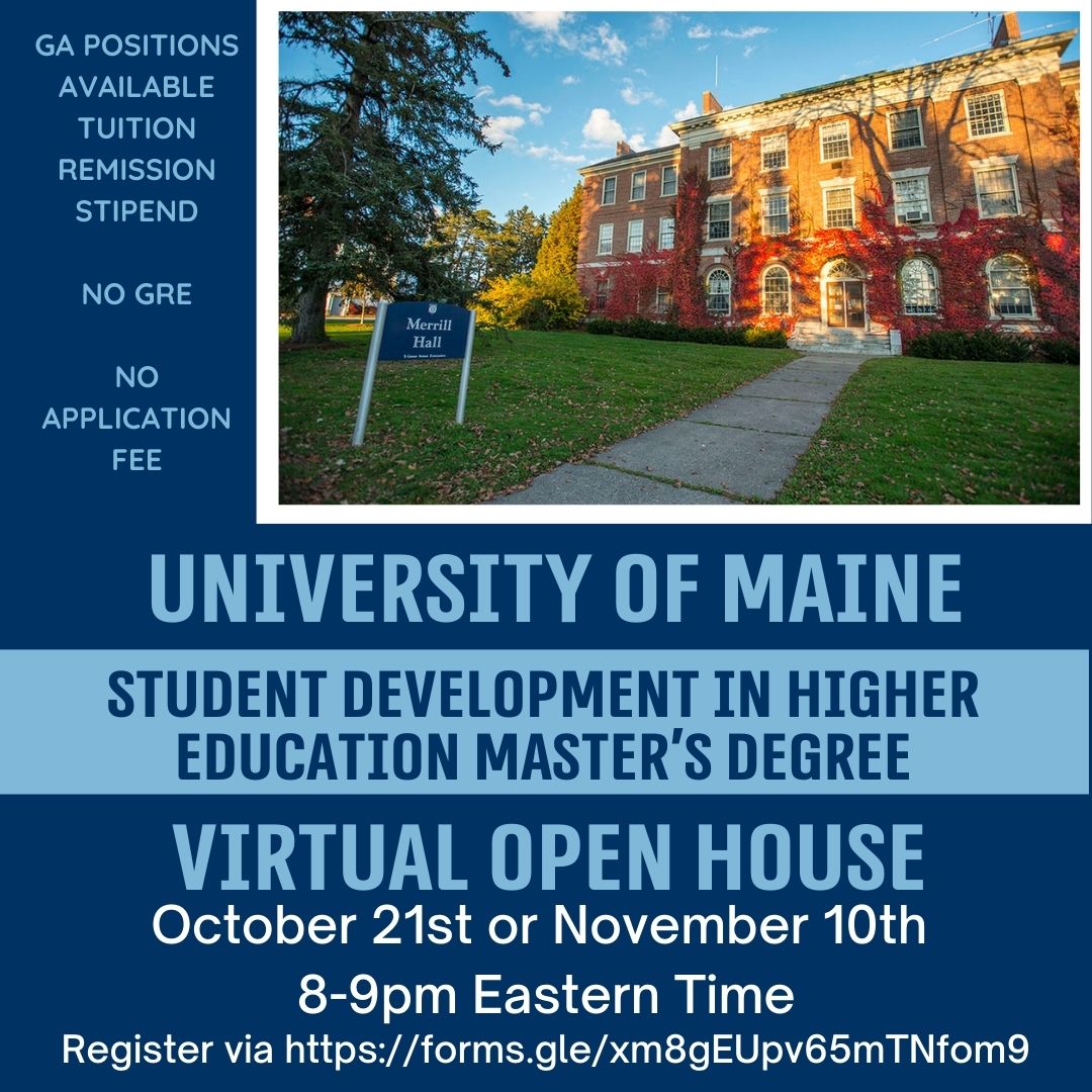 UMaineHigherEd's tweet photo. Register here https://t.co/kGoi2syx5C for our Virtual Open House events this Fall! https://t.co/iFWelannvV