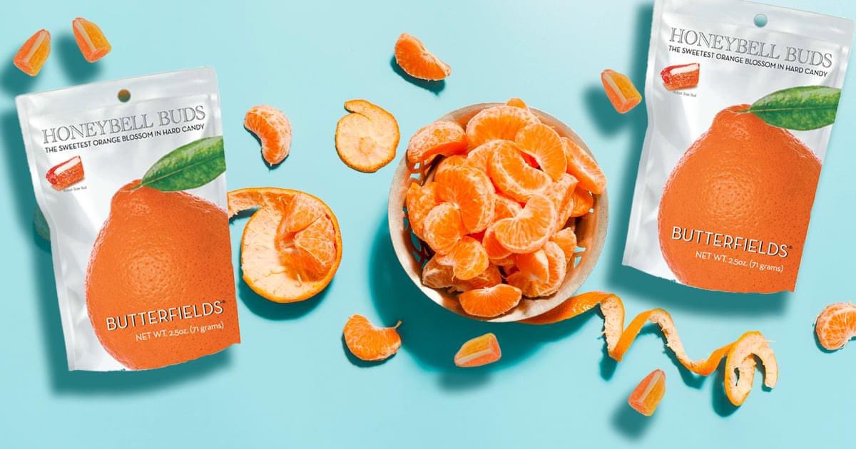 Honeybell Buds - The sweetest orange blossom in hard candy. Try them once &amp; your hooked, like you pulled the fruit right off the tree! #candy #orange
butterfieldscandies.com/product/honeyb…