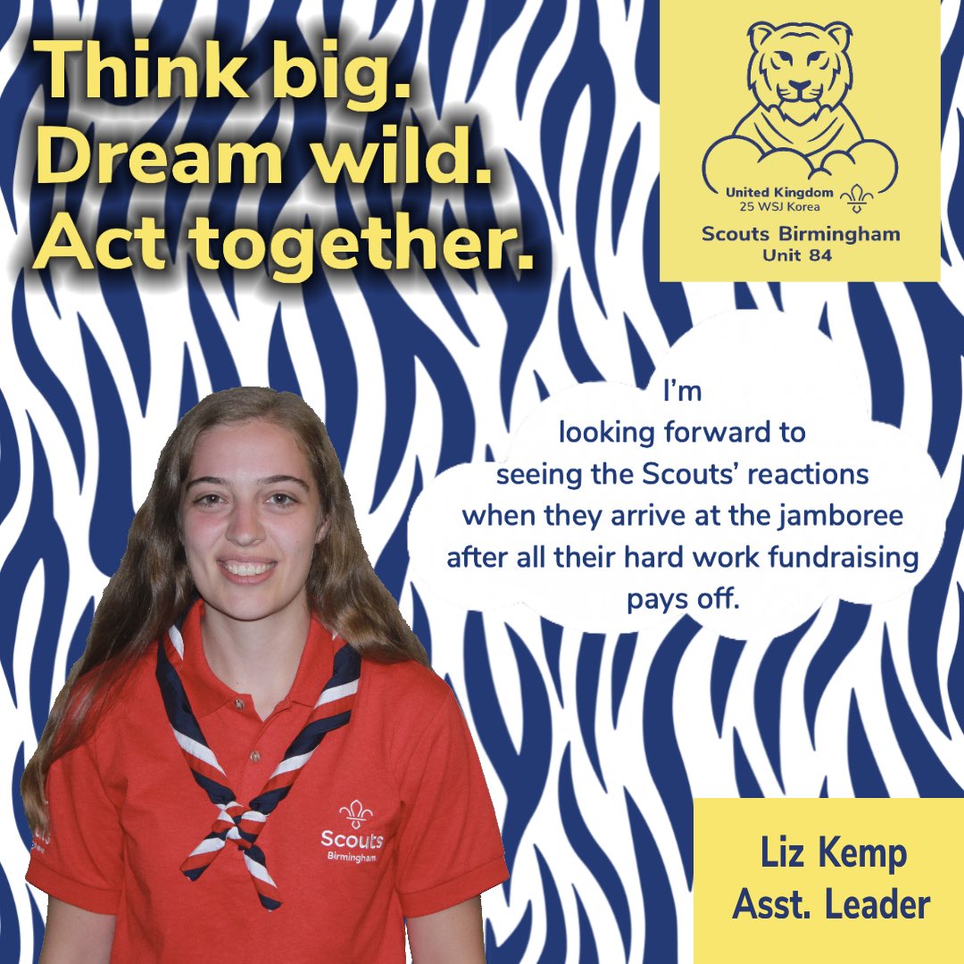 ukbirmingjam's tweet image. Let’s get to know our leadership team more…Liz is a Cub Leader from Spitfire District and is excited to start the jamboree journey! #uk24wsj #wsj2023 #dreamwild #drawyourdream @SpitfireScouts