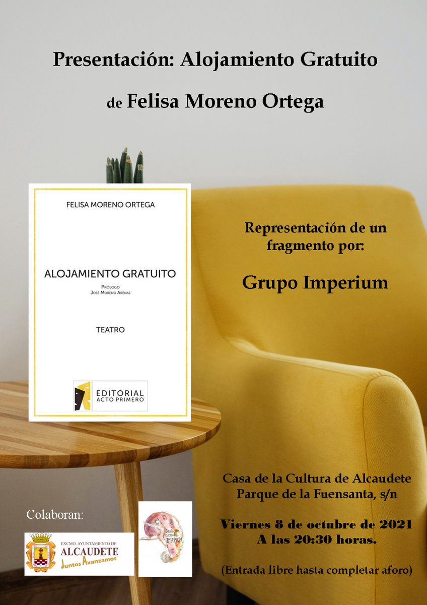Por fin puedo anunciar la presentación de mi libro en Alcaudete.