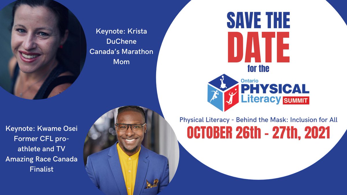 oplshamilton's tweet image. The Ontario Physical Literacy Summit is proud to present @kristaduchene &amp;amp; @4KwameOsei as our two keynote speakers. Join us to learn about physical literacy, triumphs in sport and functional movements for the everyday athlete.  ontariophysicalliteracysummit.org
