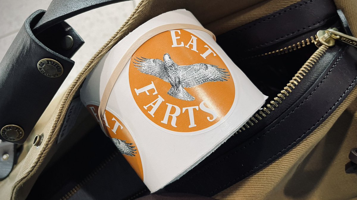 “Sir, why do you have a thousand stickers that say ‘eat farts’ in your carry on luggage”