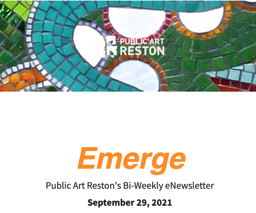 Check your inbox for our 9.29 enewsletter. Not a subscriber? Sign up at ow.ly/egVa50GiZuT and to read past issues. Follow this link ow.ly/Kr3B50GiZuU for today's edition. 

#artsfairfax 
#restonassociation 
#restoncommunitycenter
#seahawkboosters
#restonartgallery