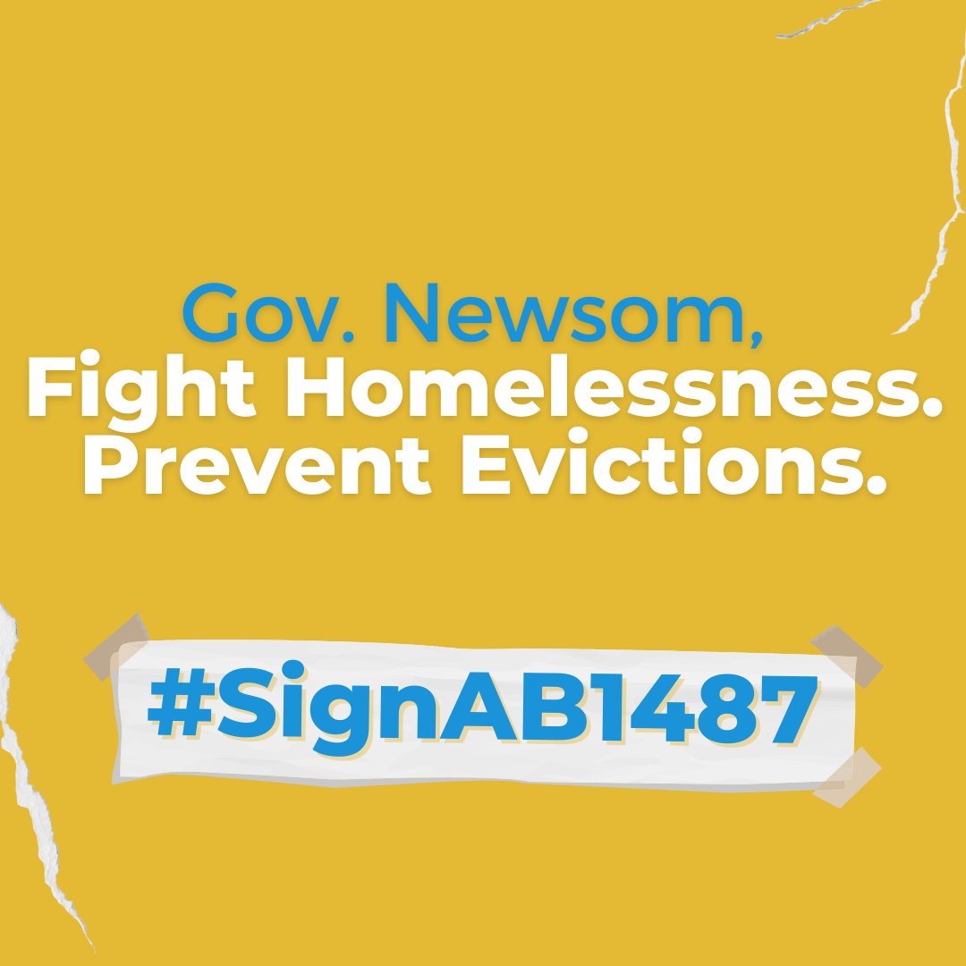 CalOrganize's tweet photo. .@CAgovernor@GavinNewsom, tackling both homelessness & high housing costs for all includes supporting current renters before they are thrown onto the streets. AB 1487 makes sure renters' rights on the books translate in real life. #SignAB1487
https://t.co/rnDlkBfEXD https://t.co/34jFto8JLN