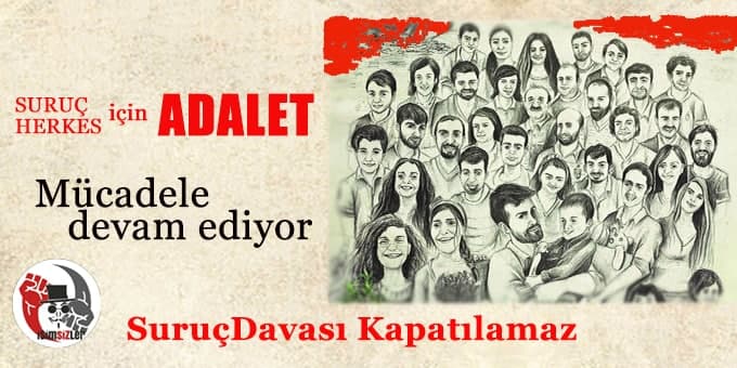 isimsizhareket's tweet photo. Suruç davası bir sanık ile kapanmayacak! Mahkeme heyetini davadan çekin ve 22 Ekim Cuma günü adil bir yargılama yapın!
Var olduğumuz sürece bu katliamların hesabını soracağız!

SuruçDavası Kapatılamaz https://t.co/6E00iutCbt