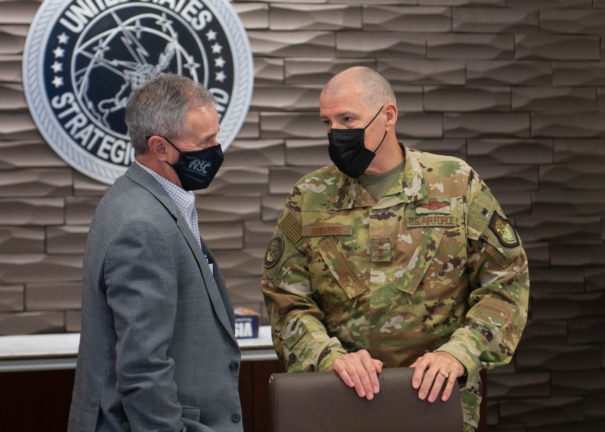 US_STRATCOM's tweet photo. #StrategicDeterrence teammates w/ @SandiaLabs + @KCNSC visited #USSTRATCOM yesterday &amp; received threat briefings, examples of adversary modernization efforts &amp; discussions about #America’s nuclear operations/modernization. @US_Stratcom + @NNSANews + @ENERGY = enhanced readiness. https://t.co/wu3B5EhSSV