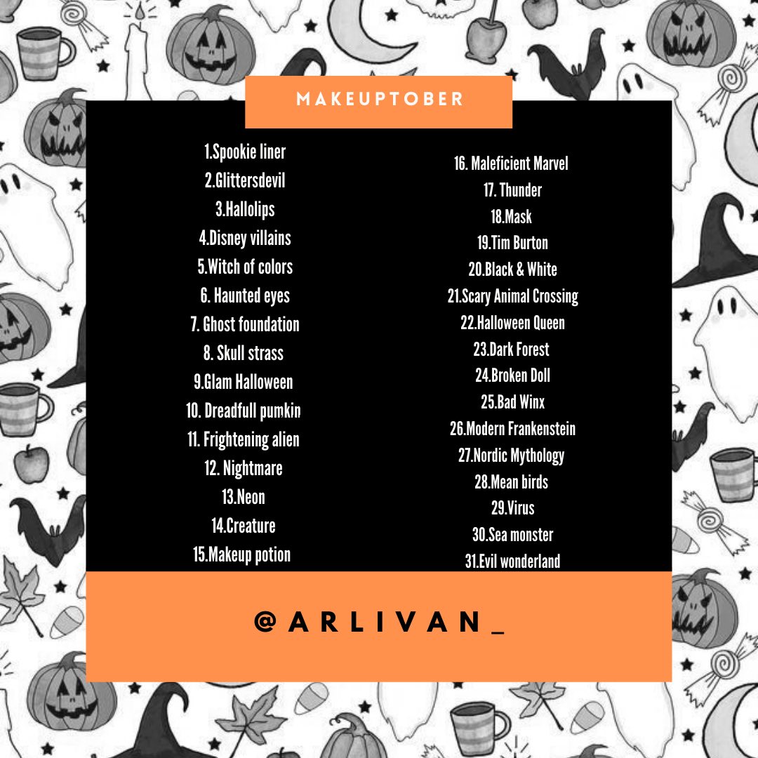 arlivan_'s tweet photo. Voilà mon makeuptober !
N’hésitez pas à le faire et à me tagguer sous vos looks (ou dessins 🥰) si vous l’utilisez !
Instagram : arlivan_
#rt pour que plein de gens puissent s’inspirer
#makeuptober #makeup #inktober #inktober2021 https://t.co/qhL6ft48v1
