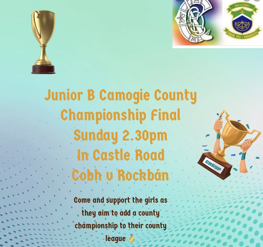 CobhCamogie10's tweet photo. All roads lead to Castle Road this Sunday @CorkCamogie https://t.co/L4W0ylHrEe