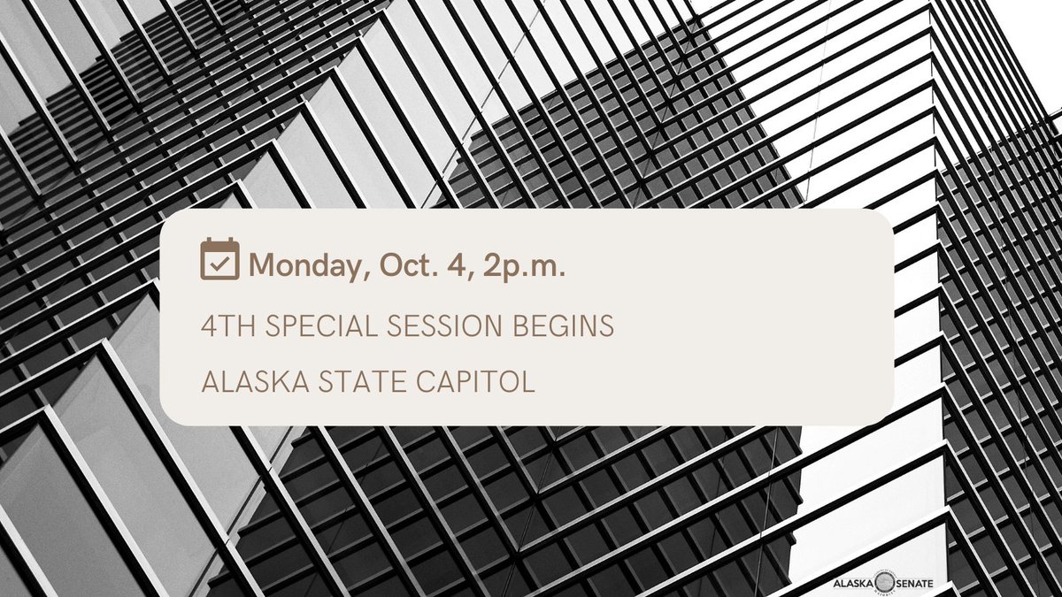 Yesterday, Gov. Dunleavy moved the starting date of the fourth special session to Monday. The full proclamation can be found here bit.ly/39OW93d #akleg