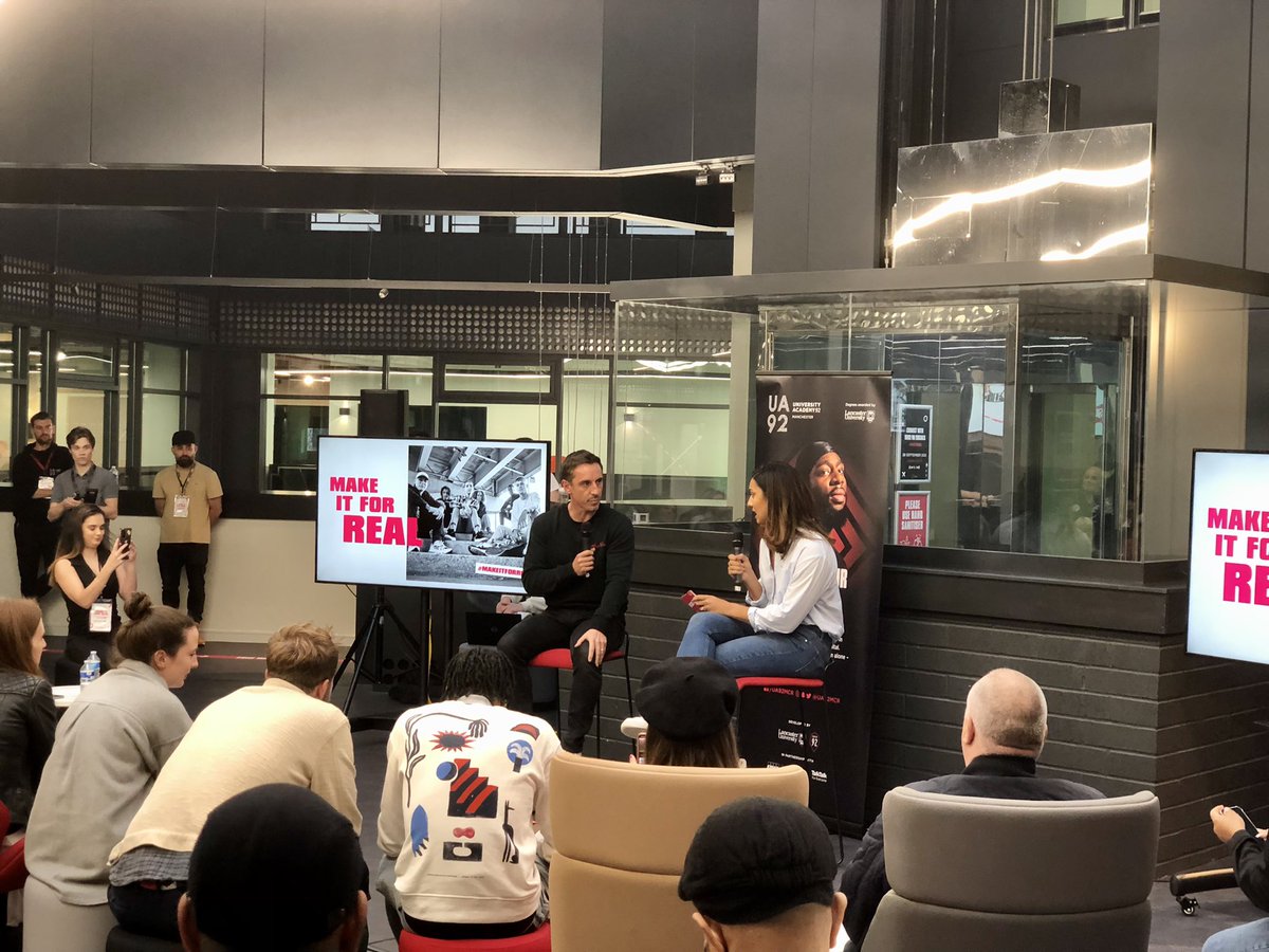 aaronsaxtons's tweet photo. A brilliant night yesterday for the launch of #MakeItForReal @UA92MCR with our #friends #partners #community. Such great energy in the room with a team of people who share a mission to make education accessible for all #WeAreUA92 #UnlockingPotential #GreaterManchester https://t.co/riF6GbaVeY