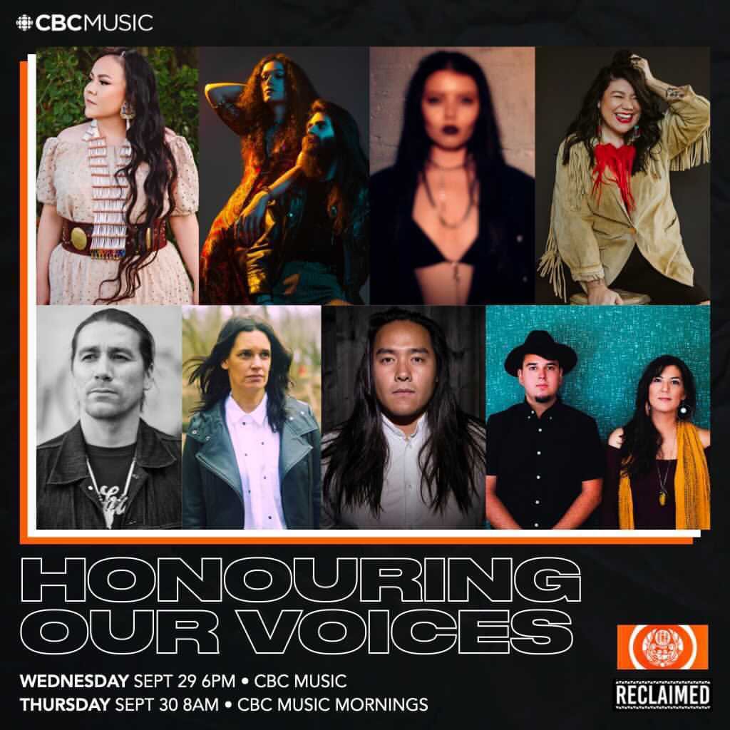 Honoured to be featured on @cbcreclaimed tonight and tomorrow and in such good company 🧡 • PREMIERE: Wednesday at 6pm on @cbc_music • Thursday Sept 30 8am on CBC Music Mornings Miigs, Aysanabee 📸 @shawndescarie