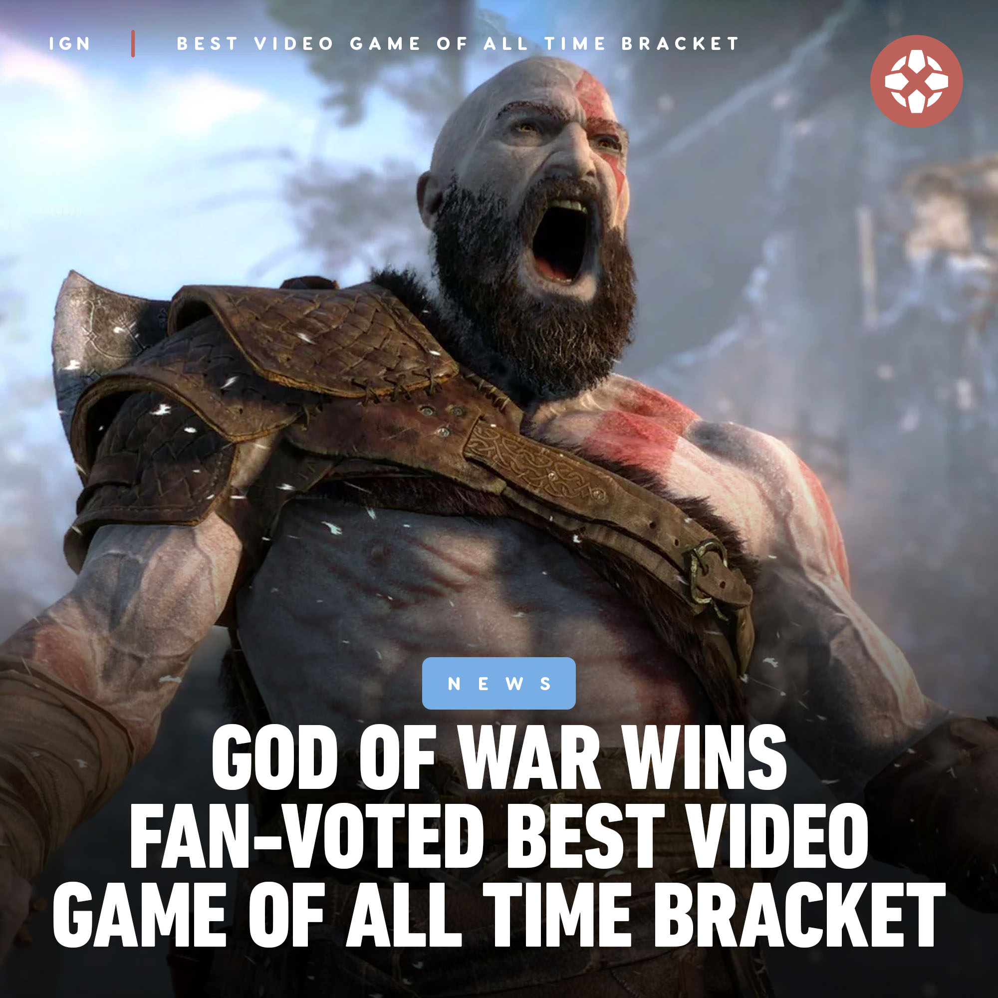 IGN on X: The winner of the Best Video Game of All Time Bracket,  determined by 26.6 MILLION total votes, is God of War! 🏆 To see the  long journey this modern