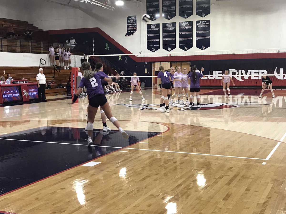brvathletics's tweet photo. Lady Vikings take the 5th set 15-11 to defeat @trititanAD Thanks to those that took part in our HOPE COMES IN ALL COLORS CANCER NIGHT!  We were able to raise nearly $2000 dollars for Cancer patients here in Henry County!  VIKING PROUD!  @TheCourierTimes @TheStarPress https://t.co/ikFq2ZiusO