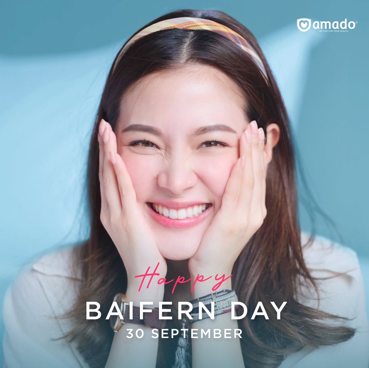 AmadoGroup's tweet photo. Happy ‘BAIFERN’ day ✨
สุขสันต์วันเกิดคุณใบเฟิร์น พิมพ์ชนก 
พรีเซนเตอร์คนเก่งของอมาโด้
.
ขอให้มีความสุข ความสดใสในทุกๆวัน 
สุขภาพแข็งแรง เป็นที่รักของทุกคนแบบนี้ตลอดไป~ 
.
💛
#amadoxbaifern #baifernbahbd2021 
#baifernbah #colligicollagen #ใบเฟิร์น https://t.co/2WWb78T0Bp
