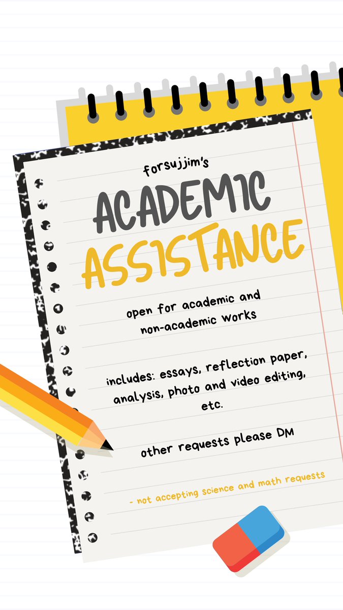forsujjim's tweet photo. i have lots of free time to help students with their academic and non-academic requests so i am able to help you ease your workload!

꒰ dm me for inquiries! ꒱

⌗ lf commissions essays reflection paper layout posters comms pagawa rush ph infographics module activity https://t.co/YV1Csgz9mm