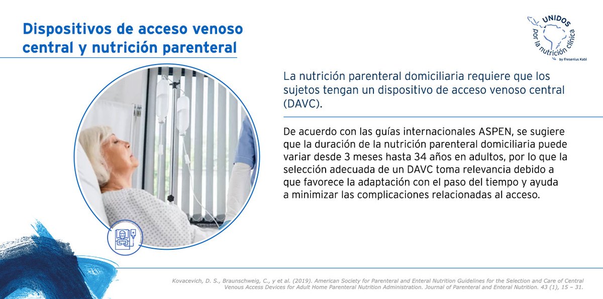 UnidosxNCmx's tweet photo. La correcta #selección de un dispositivo de acceso venoso central #DAVC es fundamental para el éxito en la #administración de nutrición parenteral domiciliaria.
Te compartimos toda la información.
#DanosLike y #RT
#DispositivosDeNutrición #NutriciónEnteral #NutriciónParenteral https://t.co/tAUD3pNlHv