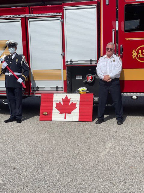 CambridgeFD's tweet photo. After serving the City of Cambridge for more than 30 years, we congratulate Platoon Chief Rick Hembly on his retirement from CFD! DC Churchill, Jamieson and the honour guard presented Rick with his Helmet
@cityofcambridge @CPFFALocal499 https://t.co/btCBVmfmGJ