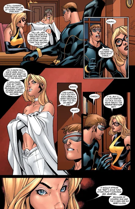 i love when writers have emma frost yell at the avengers because she always does it so well 