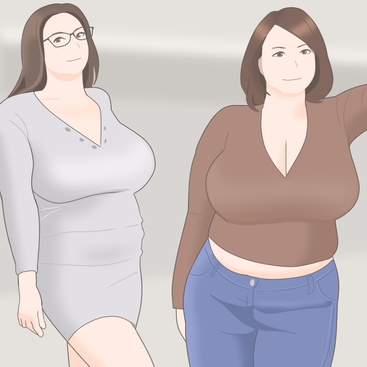 巨乳 熟女 着衣