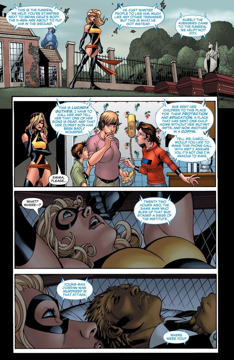 i love when writers have emma frost yell at the avengers because she always does it so well 