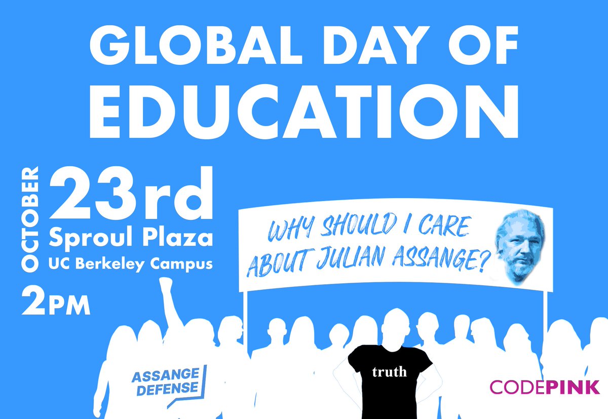 Candles4Assange's tweet image. #FreeAssange
Global🌍Action

🔥SAT 23 OCT
🇬🇧LONDON
🇺🇲SAN FRANCISCO
🇨🇦TORONTO
🇦🇺WELLINGTON

🔥WED 27 OCT
🇬🇧LONDON
🇺🇲DC
🇵🇱WARSAW
🇩🇪FKFT HAM WIEN SCHWERIN

🔥THUR 28 OCT
🇬🇧LONDON
🇺🇲DC
🇵🇱WARSAW
🇩🇪BERL BREM STUTT

Reply with event details or tag for help w/ graphics/online events❤️👊