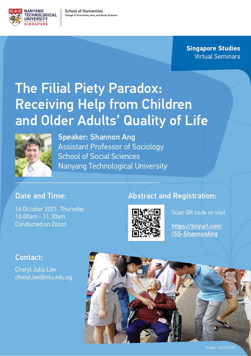 Filial Piety is an important concept in Asian societies, particularly for elderly care. Join us to hear what Prof. Shannon Ang from Sociology has to say about this topic <a href="/ntu_humanities/">School of Humanities, NTU Singapore</a>