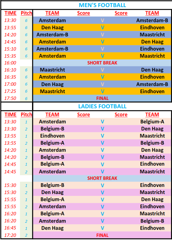 MaastrichtGaels's tweet photo. All set for a great afternoon of Gaelic football tomorrow with teams from @AmsterdamGAC @BelgiumGAA @denhaaggaa @Eindhoven_Shams & @MaastrichtGaels. Action starts 13:30 in Sportpark West, Negenputruwe, 6218 RA, Maastricht. @GaelicGamesEuro #GAA #lgfa #MUSST #UMsport #Maastricht https://t.co/MttO9mibMu