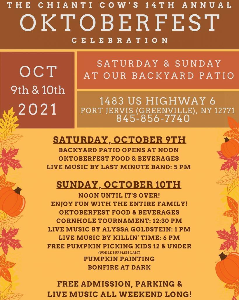 thechianticow's tweet photo. Mark you calendars!  Our 14th Annual Oktoberfest Celebration is almost here!!! 😊 🍺 🍁 🧡🍻

#chianticow #oktoberfest #oktoberfest2021 #14thannualoktoberfest #farmtotablefresh #restaurantimpossible #845 #845restaurant #8458567740 #hudsonvalleyeats #o… https://t.co/4TdajBytSH https://t.co/JFZzRg5cFe
