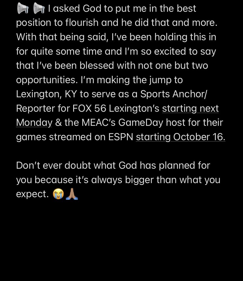 nhutchisontv's tweet photo. Don’t ever question God’s plan.

New jobs who dis? 💙 🙏🏽 https://t.co/ZyBrIBCQup
