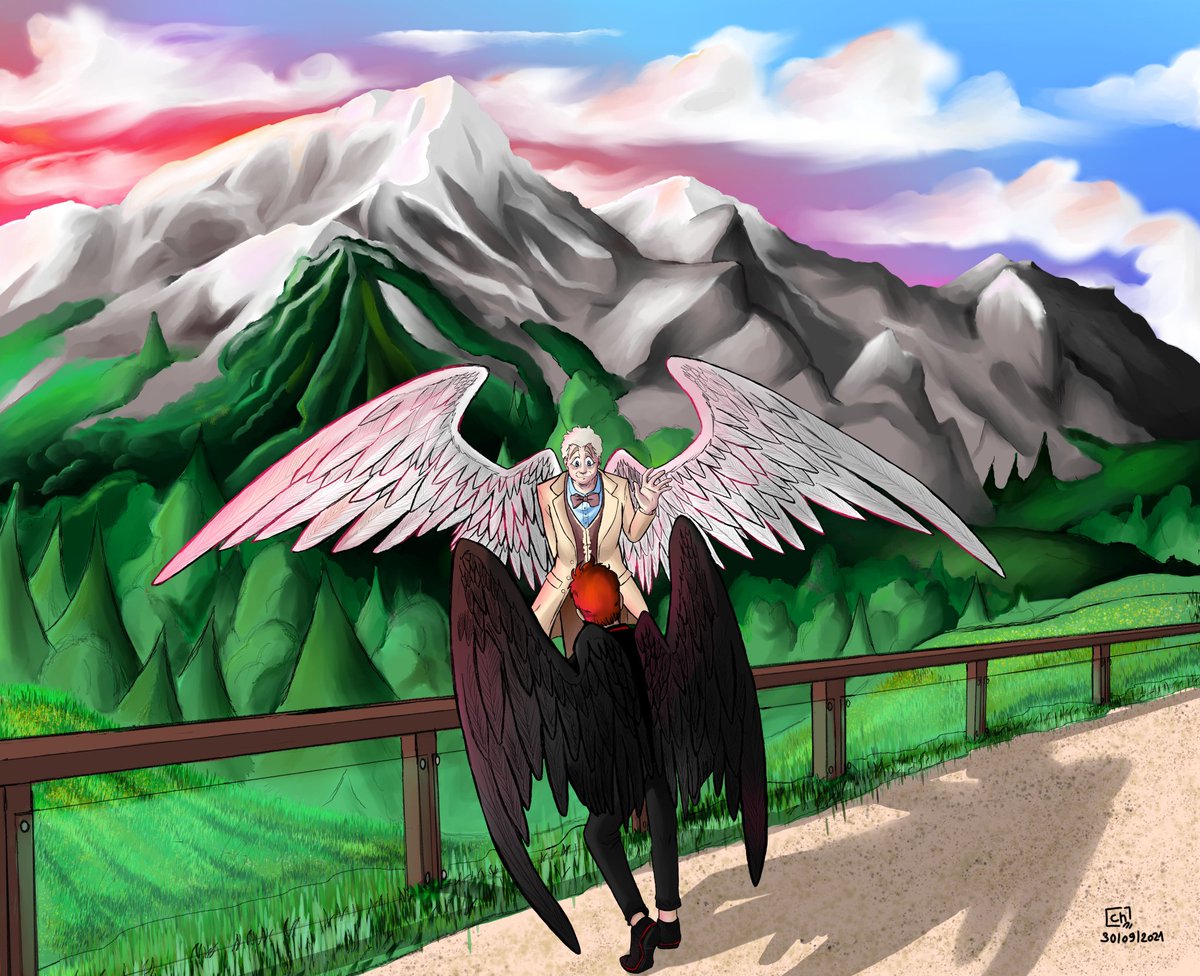 snakehoossafe's tweet photo. Hello ! I made a new drawing! I worked on it for 3 days, I can't take it anymore ;-;. But here it is ! I hope you like it ! #goodomens #goodomenss2 https://t.co/z7u6vDdNB0