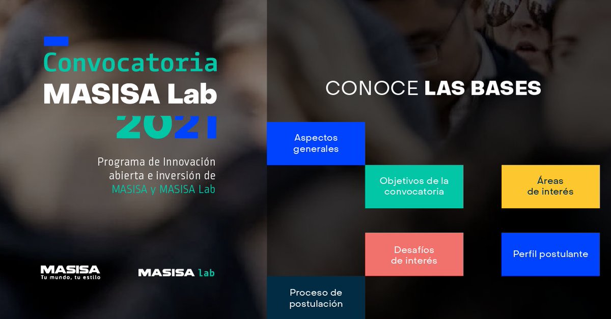 BASES para la Convocatoria MASISA Lab 2021: Te invitamos ser parte de nuestro portafolio 
Conoce las bases para nuestro Programa de Innovación abierta e inversión de MASISA y MASISA Lab 👉 masisalab.com/wp-content/upl…
#Construtech #construccion #arquitectura #diseño #venturecapital