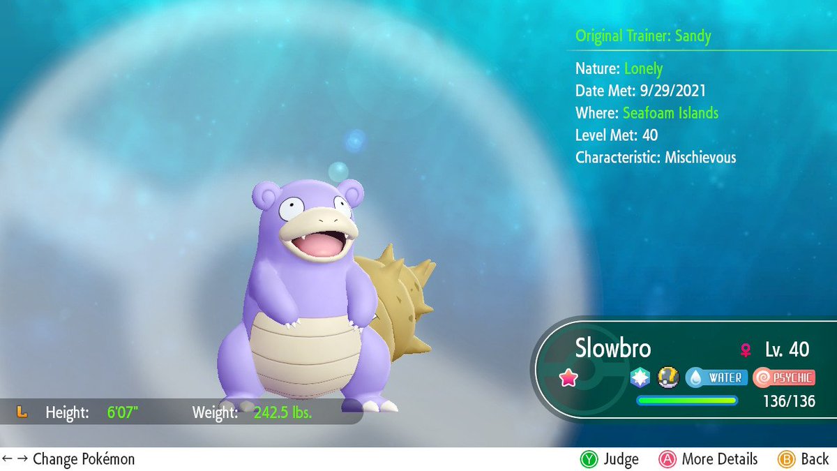 Dino_Deino's tweet image. Finally got my shiny Slowbro its later for #Letsgoweek2021 but im still glad i got him💜💜💜