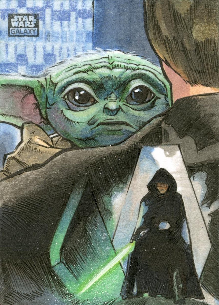 BradColdstream's tweet photo. #Topps #StarWars #GalaxyChrome AP!! Card is available… DM for inquiries. #babyyoda #grogu #thechild #themandalorian #mandalorian #starwarsart #nonsportscards #nonsportstradingcards #lukeskywalker #bradhudson #coldstreamstudios #lightsaber #jedi https://t.co/lwK8SiFdYv