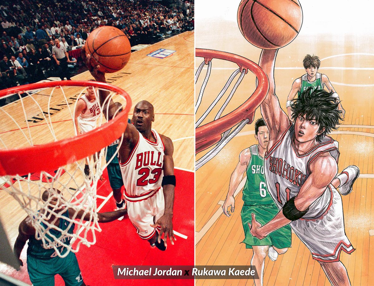Inoue art on Twitter: "Rukawa Kaede x Michael Jordan. https://t.co/P15aKn8zeA" / Twitter Hanamichi Sakuragi 