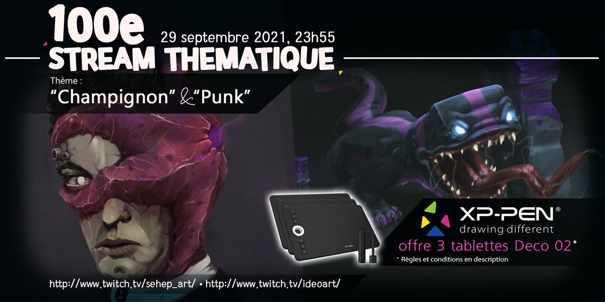 ideoblc's tweet photo. #ST100 !!!
3 tablettes Deco 02 offertes par @xppen
Participez au challenge en répondant aux thèmes jusqu'au 05/10/21, 23h55.
Infos et règlement sur le Discord de @Sehep_art  : https://t.co/ni8Ws9dthr

#StreamThematique #xppentablet https://t.co/fcUMZkQpVY