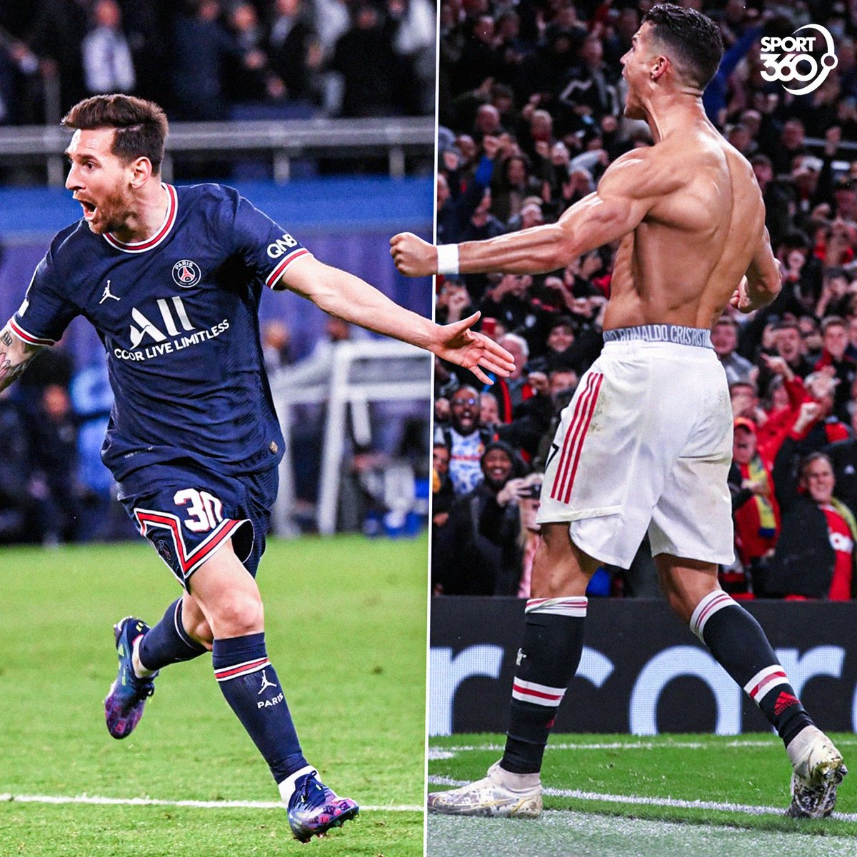 Sport360Arabiya's tweet photo. ميسي يفتتح أهدافه مع باريس على السيتي بطريقة رائعة 🤩
رونالدو ينقذ اليونايتد في الدقيقة 90+ 🤯
مهما ترى من أسماء .. هما ملوك هذا العصر👏 https://t.co/6tucwVFwvm