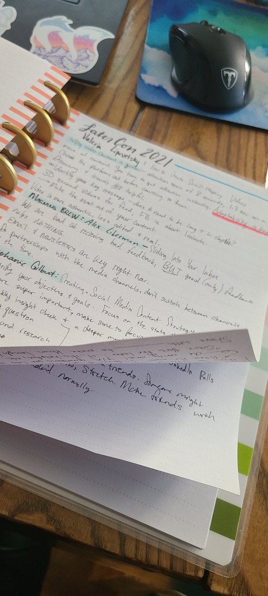 Squeaky_Photos's tweet photo. Soooooo many notes from #LaterCon! So many good sessions, I'm definitely going to be going back over the recordings!! https://t.co/Kx7mN7ibRx