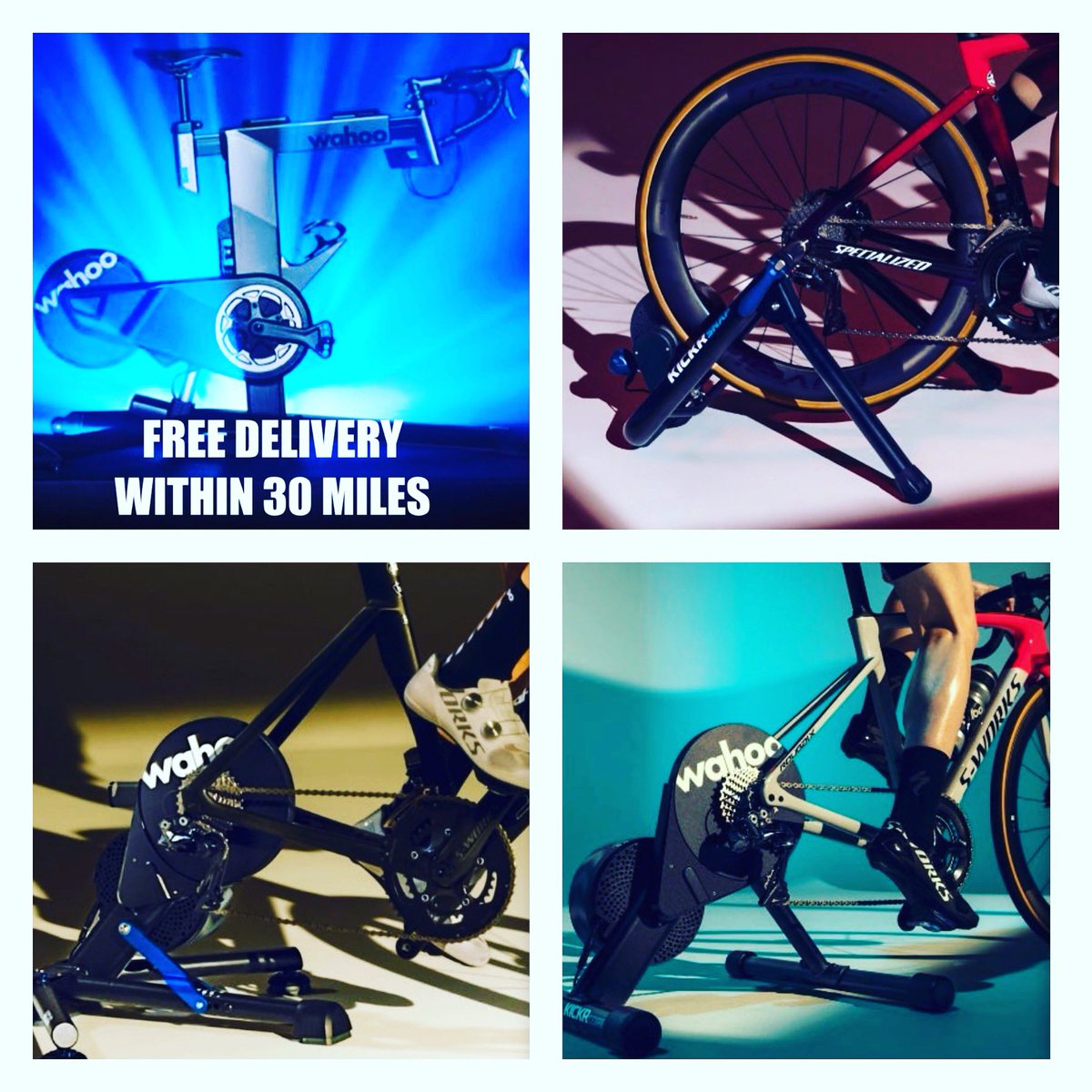 RonSpencerCycle's tweet photo. I stock now & ready to go… @wahoofitness #kickr #kickrbike #kickrcore #kickrsnap #kickrheadwind #kickrclimb #wahoomat https://t.co/O1DJvCqtid