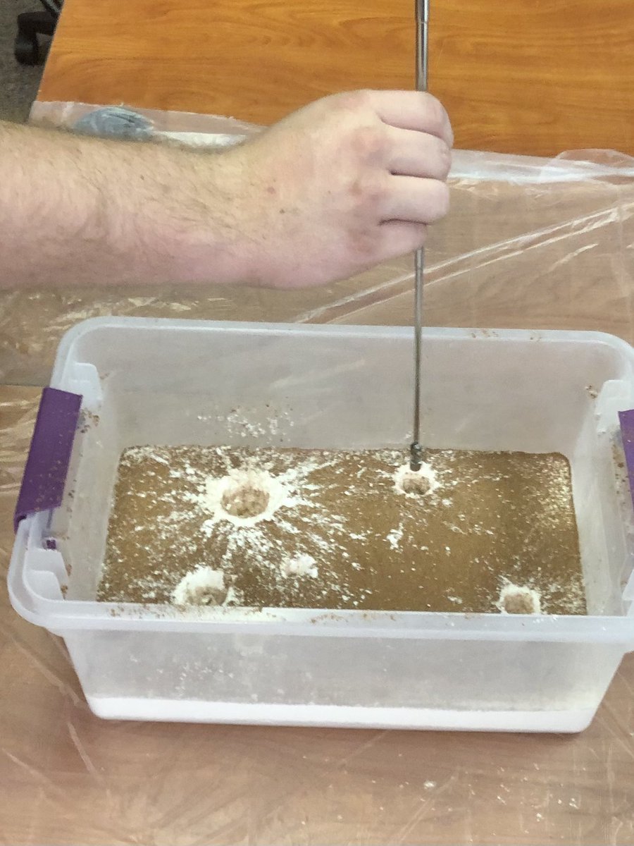 AmyLyons_AMSTI's tweet photo. Today in our Exploring Planetary Systems training, we made a mess, but learned a lot about craters and other processes that affect the surfaces of planets. We left with layers of flour and engaging new ideas. @AmstiUAH @AMSTI4all @headrickscience https://t.co/17mA0PkLOC